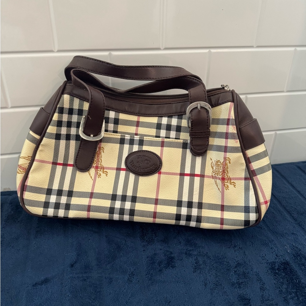 FAUX Burberry Brown and Cream Women's Bag